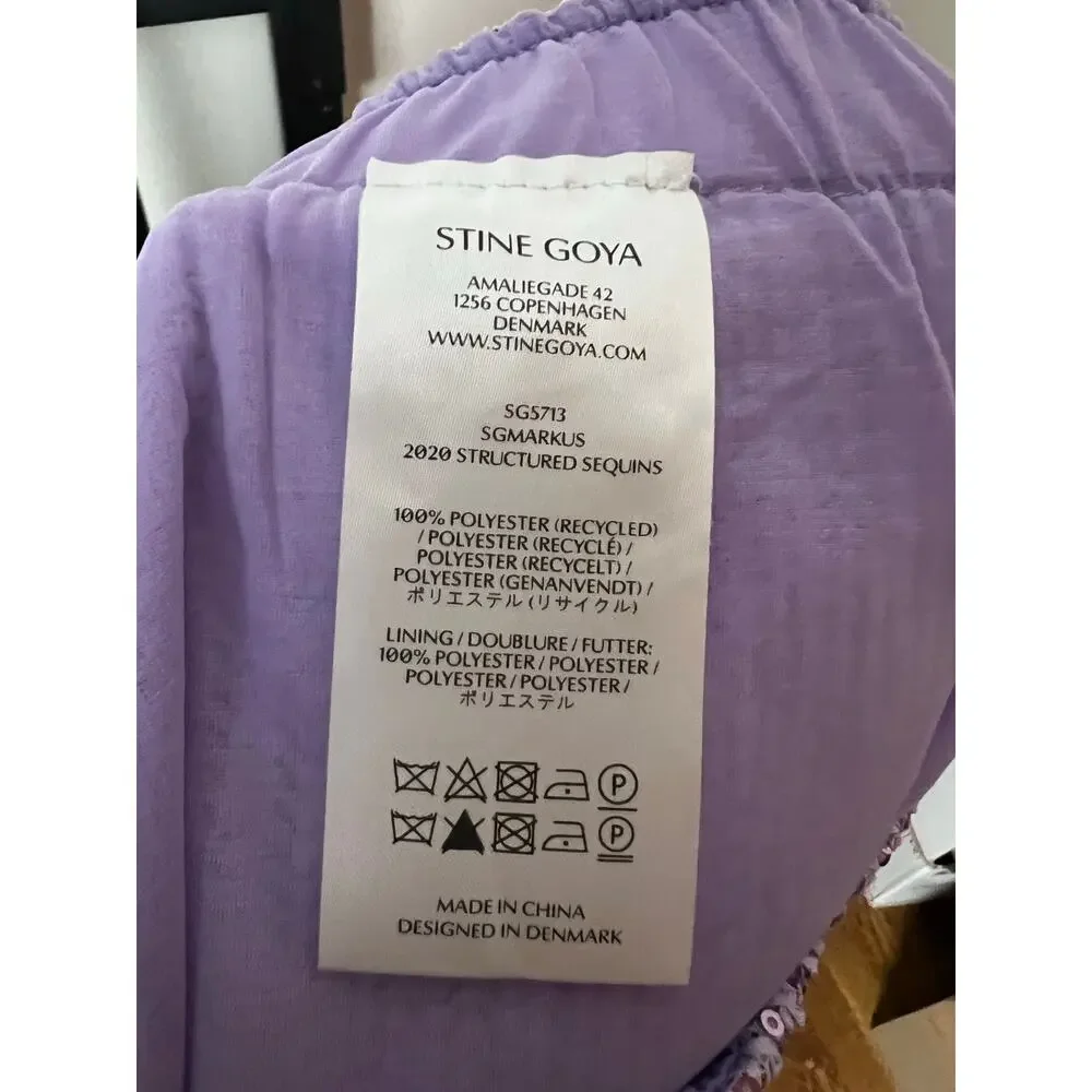 Stine Goya Markus lavender Sequin Trousers Size Large - Picture 5 of 8